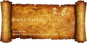Kurtz Cirill névjegykártya